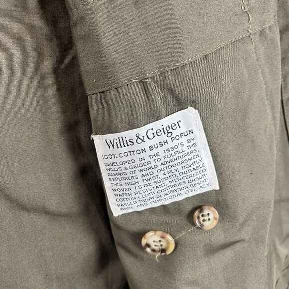 Vtg Willis & Geiger Safari Hemingway Belted Button Up Bush Poplin XL/XXL* - Picture 9 of 12